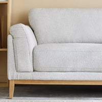 كنبة نوريتّا مقعدين قماش لون رمادي بارجل خشب زان