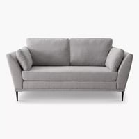 كنبة اميرونز مقعدين قماش لون رمادي بارجل معدنية لو...