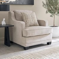 كنبة مفردة فيلّوريا بذراعين مع وسادة قماش لون بيج...