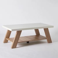 طاولة قهوة كامبريدج خشب لون أبيض و خشبي مقاس 119x4...