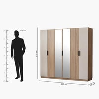 خزانة ملابس 6 أبواب مع 2 مرآة - سوان