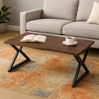 طاولة قهوة سيرينيا خشب بقواعد معدن لون بني مقاس 12...