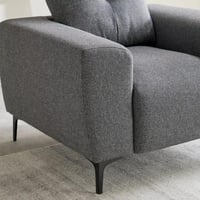 كنبة مافييـرا مقعدين قماش لون رمادي داكن بارجل معد...