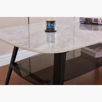 طاولة قهوة لوسينا من الحجر الملبد بقواعد معدن مقاس...