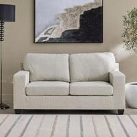 كنبة إيليت قماش مقاعدين لون كريمي بأرجل بلاستيك مت...