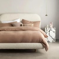 سرير ميللو منجد بالكامل قماش بوكليه لون اوف وايت