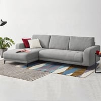 كنبة زاوية كريرا علي شكل حرف L بارجل خشب سويدي لون...