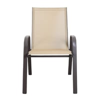 كرسي جلوس للحديقة والرحلات معدن و قماش لون بيج مقا...