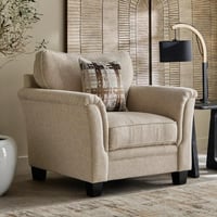 كنبة أورفيلّا بمساند ذراعين مع وسادة قماش لون بيج...