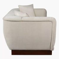 كنبة ميرونزا مقعدين مع وسادتين قماش مخملي لون بيج...