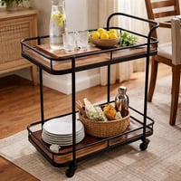 عربة تقديم فلافِيانا عملية بتصميم أنيق من الخشب ال...