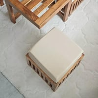 طاولة قهوة كالنيرا خشب صلب بني و4 كراسي قماش بيج ق...