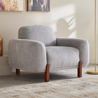 كنبة مفردة بارڤيلا بمساند ذراعين قماش كتان لون رما...