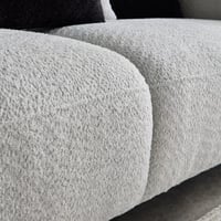 كنبة سيرينا 3 مقاعد و5 وسائد قماش بوكلية لون رمادي...