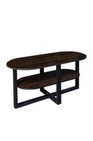 طاولة قهوة بيضاوي بسطح خشب بارما - بني غامق وأسود