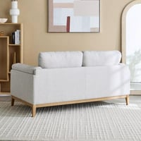 كنبة نوريتّا مقعدين قماش لون رمادي بارجل خشب زان