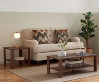 طاولة جانبية خشب برف سفلي من رِواق لون بني