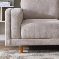 كنبة مفردة أفيلينا بمساند ذراعين قماش كتان بلون بي...