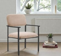 كرسي مفرد إيفانيا قماش بني مقعد و ضهر مبطن بهيكل م...