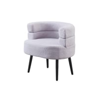 كرسي مفرد اليزا بوكليه بأرجل معدن لون رمادي