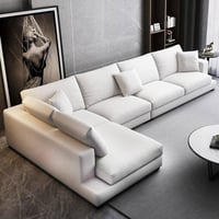 كنبة زاوية الفا على شكل حرف L قماش شانيل فاخر