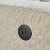 كنبة إيليت قماش 3 مقاعد مع منفذ يو إس بي لون كريمي...