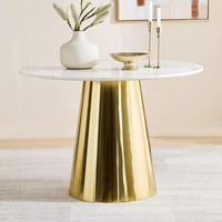 طاولة سفرة مستديرة كورلينا 4 مقاعد بسطح رخام ابيض...