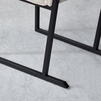 طقم طاولة سفرة مستطيلة من خشب هندسي مع 8 كراسي قما...