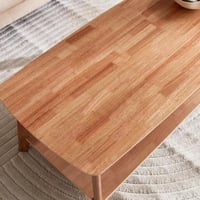 طاولة قهوة فيرزيلا مستطيلة خشب هندسي برف لون بيج