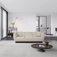 كنبة فالوري 3 مقاعد مع وسادتين قماش لون كريمي بارج...