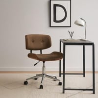 كرسي مكتب دوار ايلا مريح قابل للتعديل – بني أنيق