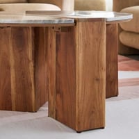 طاولة قهوة مارفيونا مستديرة بسطح رخام طبيعي و قاعد...