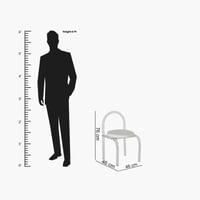 كرسي من بيريل خشب هندسي مقعد قماش لون رمادي فاتح م...