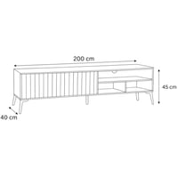 طاولة تلفزيون خشبية بتصميم شرائحي بطول 200 سم-لون...
