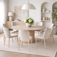 طاولة طعام جولييتّا مستديرة سطح بديل الرخام بيج و...