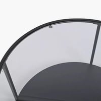 طاولة قهوة نيلميرا مستديرة بسطح زجاج برف سفلي و هي...