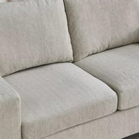 كنبة إيليت قماش مقاعدين لون كريمي بأرجل بلاستيك مت...