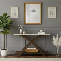 كونسول مدخل داماس خشب لون بني و بيج مقاس 120x78x40...