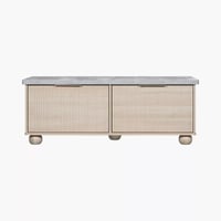 طاولة قهوة سولڤيسّا درجين خشب هندسي لون بيج