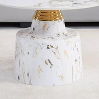 طقم طاولات قهوة كالفييرا بسطح حجر ملبد و قاعدة معد...