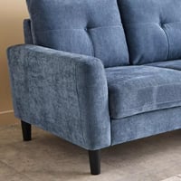 كنبة لوريتّا بمقعدين قماش لون ازرق بارجل بلاستيك م...