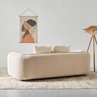 كنبة أرابيلا بـ 3 مقاعد و3 وسائد قماش بوكلية لون ب...