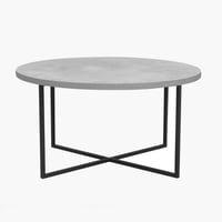 طاولة قهوة دوريڤينا مستديرة سطح خشب صلب لون رمادي...