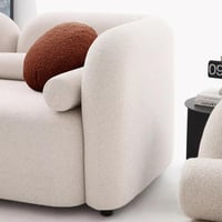 كنبة إلارا بمقعدين ووسادتين مستديرة لون بني وأسطوا...