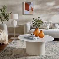 طقم طاولات قهوة ڤيلريونا قطعتين سطح من الحجر الملب...