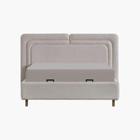 طقم غرفة نوم كينج 5 قطع منجدة مع سرير تخزين هيدرول...