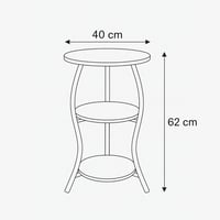 طاولة جانبية خشبية بثلاثة مستويات بتصميم عملي وإطا...