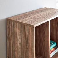 وحدة تخزين ميرو 7 رفوف خشب هندسي بني بارجل معدني م...