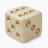 مجسم نرد ديكوري ريزين بلون عاجي ونقاط ذهبية مقاس 1...