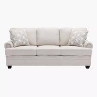 كنبة راونــا 3 مقاعد مع وسادتين قماش لون بيج بأرجل...